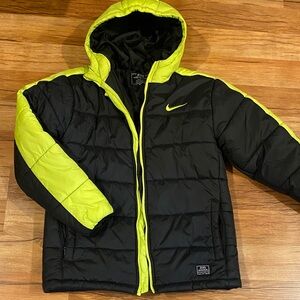 Puffer coat Nike Kids Puffer Jacket in Black and Neon Green